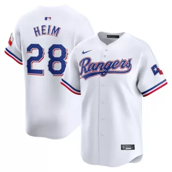 Men's Texas Rangers Jonah Heim Nike White Home Limited Player Jersey