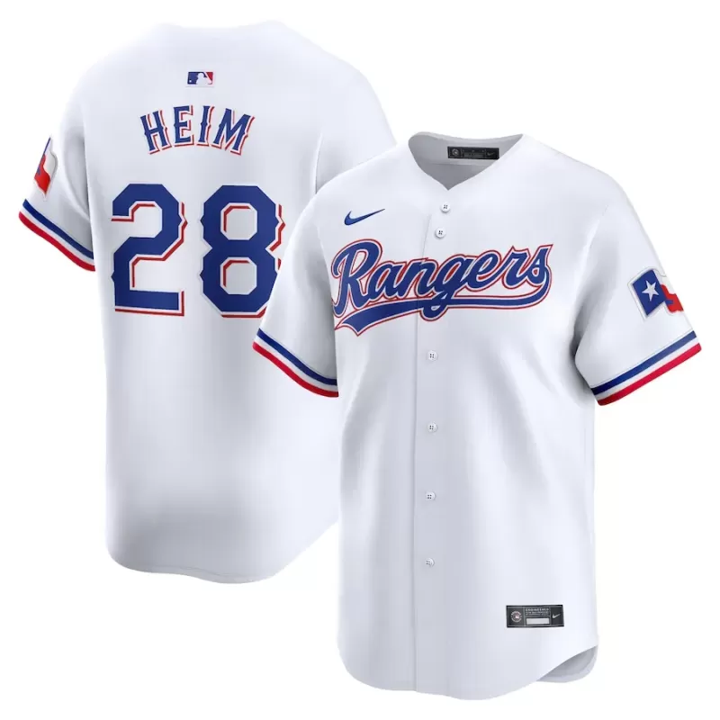 Men's Texas Rangers Jonah Heim Nike White Home Limited Player Jersey Men's Texas Rangers Jonah Heim Nike White Home Limited Player Jersey
