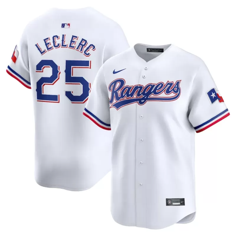 Men's Texas Rangers Jose Leclerc Nike White Home Limited Player Jersey Men's Texas Rangers Jose Leclerc Nike White Home Limited Player Jersey