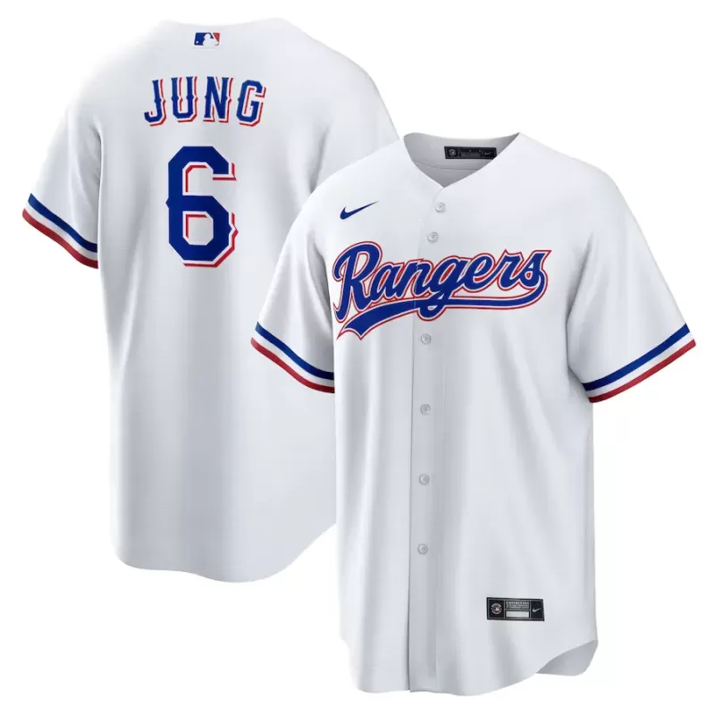 Men's Texas Rangers Josh Jung Nike White Replica Player Jersey Men's Texas Rangers Josh Jung Nike White Replica Player Jersey