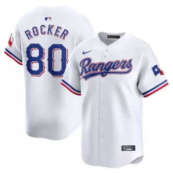 Men's Texas Rangers Kumar Rocker Nike White Home Limited Player Jersey Men's Texas Rangers Kumar Rocker Nike White Home Limited Player Jersey