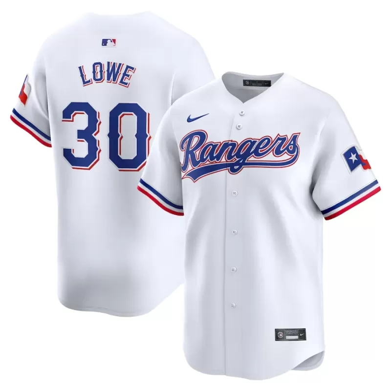 Men's Texas Rangers Nathaniel Lowe Nike White Home Limited Player Jersey Men's Texas Rangers Nathaniel Lowe Nike White Home Limited Player Jersey