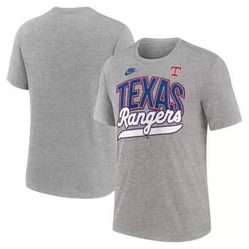 Men's Texas Rangers Nike Heather Gray Cooperstown Collection Retro Tri-Blend T-Shirt