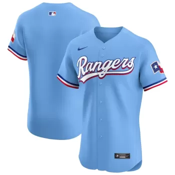 Men's Texas Rangers Nike Light Blue Alternate Vapor Premier Elite Patch Jersey