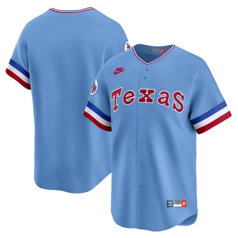 Men's Texas Rangers Nike Light Blue Cooperstown Collection Limited Jersey Men's Texas Rangers Nike Light Blue Cooperstown Collection Limited Jersey