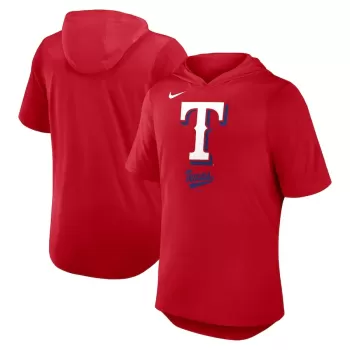 Men's Texas Rangers Nike Red Tri-Blend Hoodie T-Shirt Men's Texas Rangers Nike Red Tri-Blend Hoodie T-Shirt