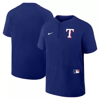 Men's Texas Rangers Nike Royal Authentic Collection Raglan Short Sleeve Windshirt