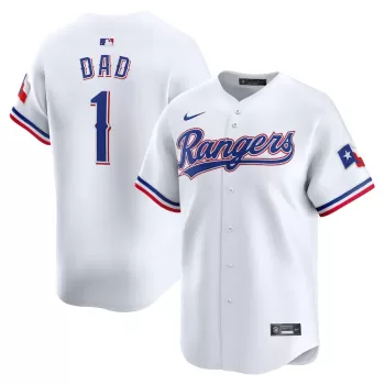 Men's Texas Rangers Nike White #1 Dad Home Limited Jersey