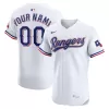 Men's Texas Rangers Nike White Home Elite Sponsor Patch Custom Jersey