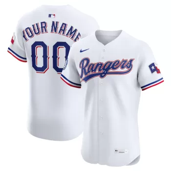 Men's Texas Rangers Nike White Home Elite Sponsor Patch Custom Jersey Men's Texas Rangers Nike White Home Elite Sponsor Patch Custom Jersey