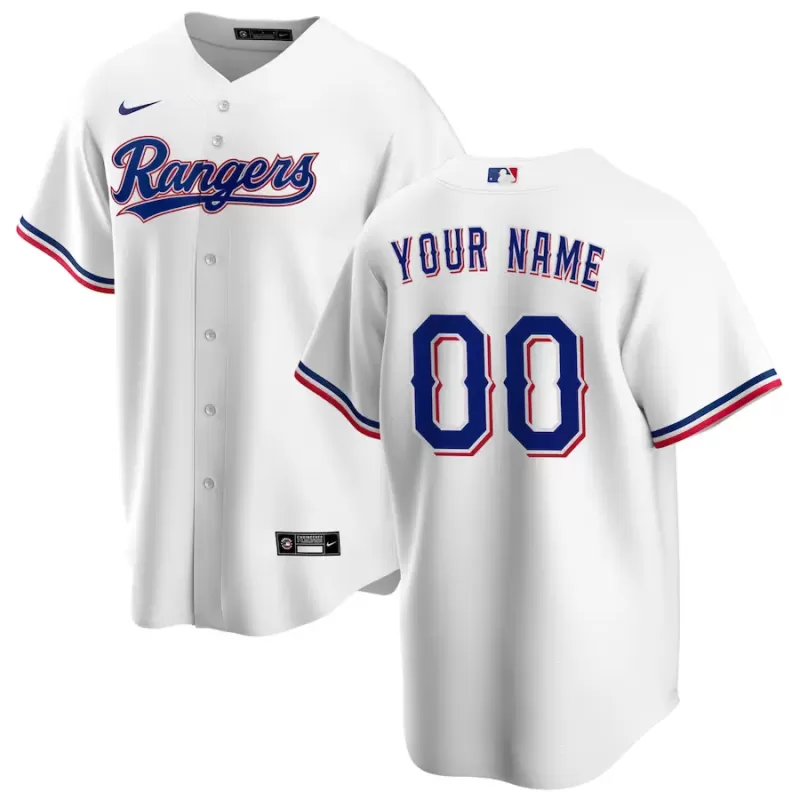 Men's Texas Rangers Nike White Home Replica Custom Jersey Men's Texas Rangers Nike White Home Replica Custom Jersey