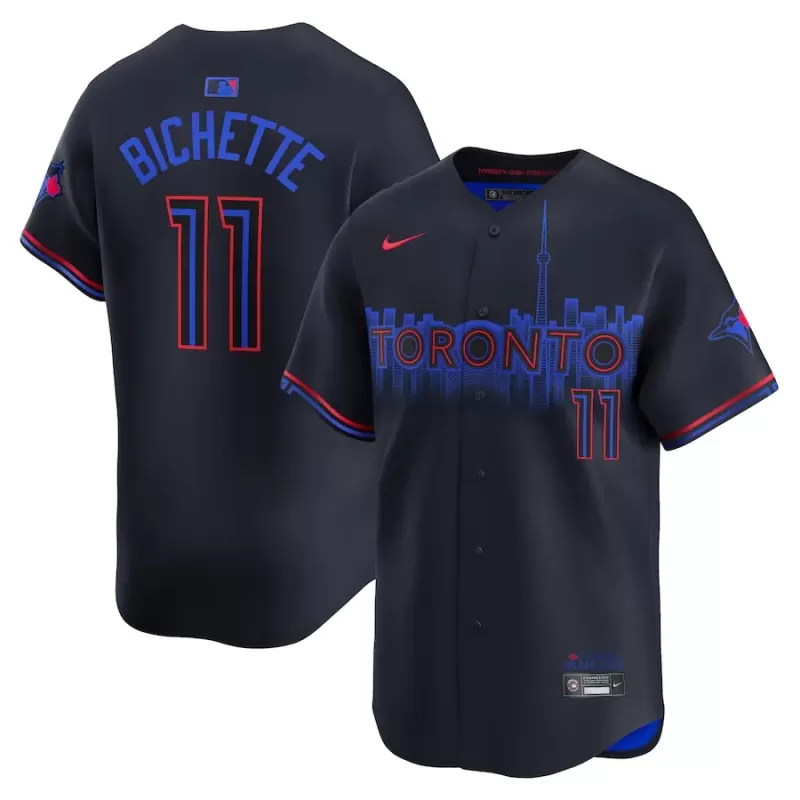 Men's Toronto Blue Jays Bo Bichette Nike Black 2024 City Connect Limited Player Jersey Men's Toronto Blue Jays Bo Bichette Nike Black 2024 City Connect Limited Player Jersey