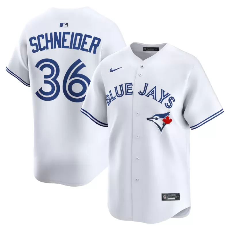 Men's Toronto Blue Jays Davis Schneider Nike White Home Limited Jersey Men's Toronto Blue Jays Davis Schneider Nike White Home Limited Jersey