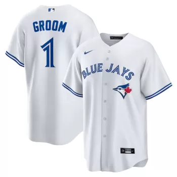 Men's Toronto Blue Jays Nike White #1 Groom Home Replica Jersey