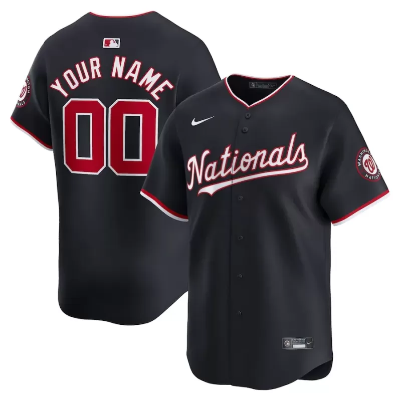 Men's Washington Nationals Nike Navy Alternate Limited Custom Jersey Men's Washington Nationals Nike Navy Alternate Limited Custom Jersey