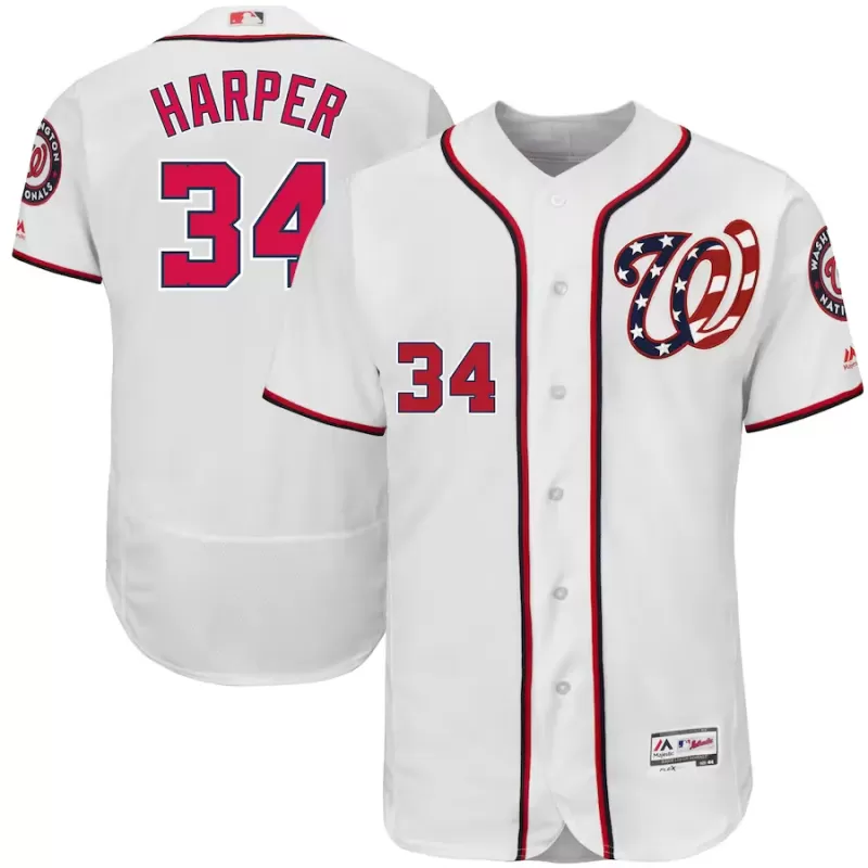 Men's Washington Nationals Bryce Harper Majestic White 2017 Flex Base Authentic Jersey Men's Washington Nationals Bryce Harper Majestic White 2017 Flex Base Authentic Jersey