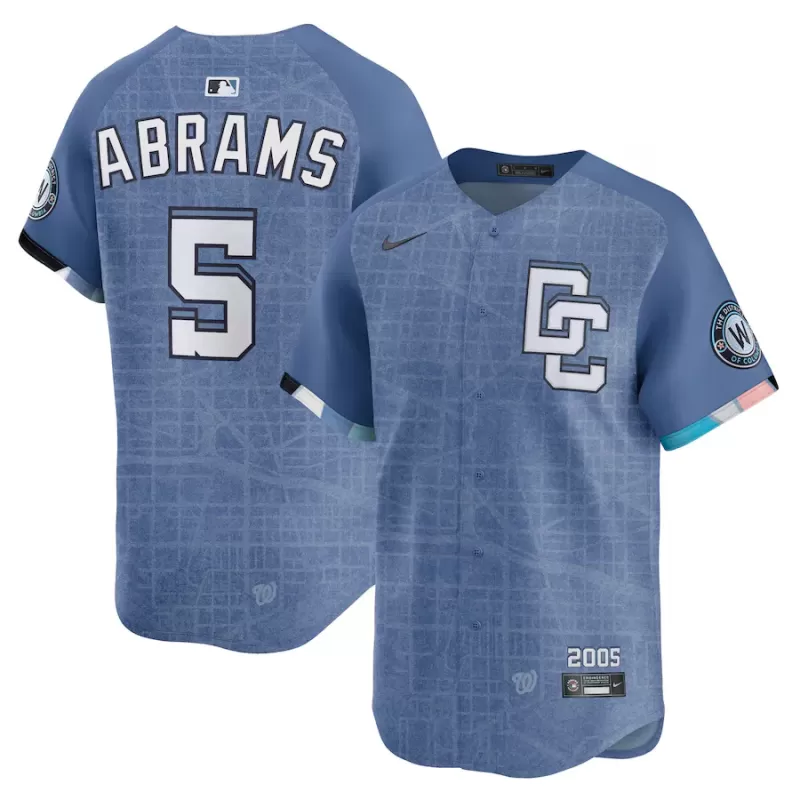 Men's Washington Nationals CJ Abrams Nike Blue 2025 City Connect Limited Jersey Men's Washington Nationals CJ Abrams Nike Blue 2025 City Connect Limited Jersey