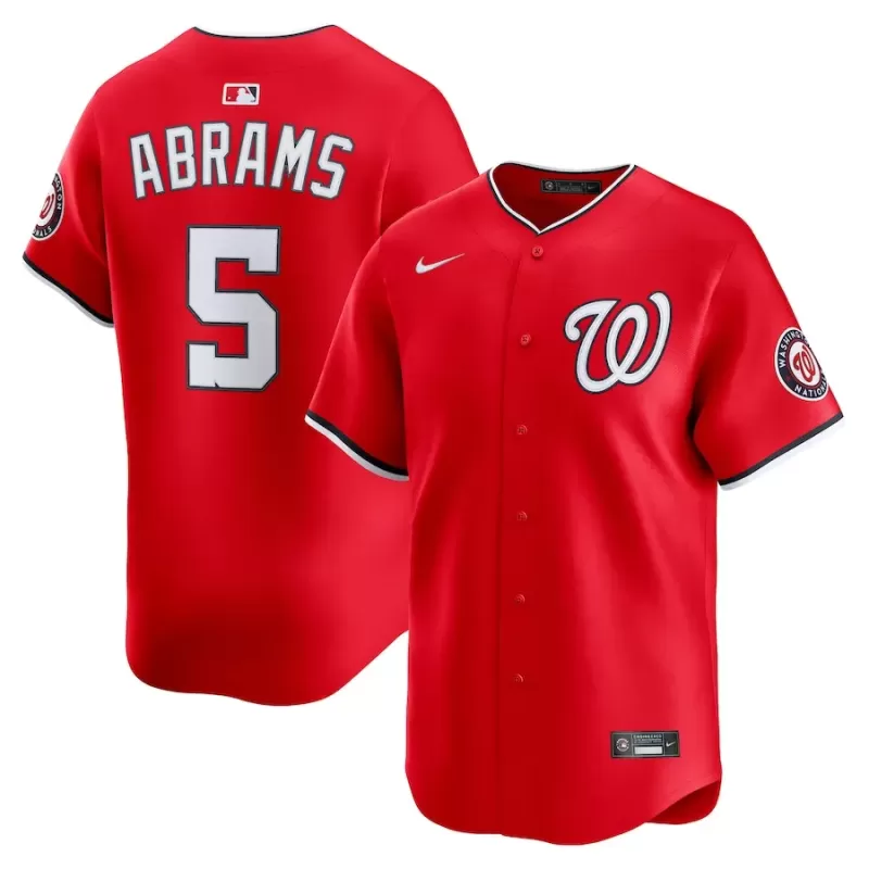 Men's Washington Nationals CJ Abrams Nike Red 2nd Alternate Limited Player Jersey Men's Washington Nationals CJ Abrams Nike Red 2nd Alternate Limited Player Jersey