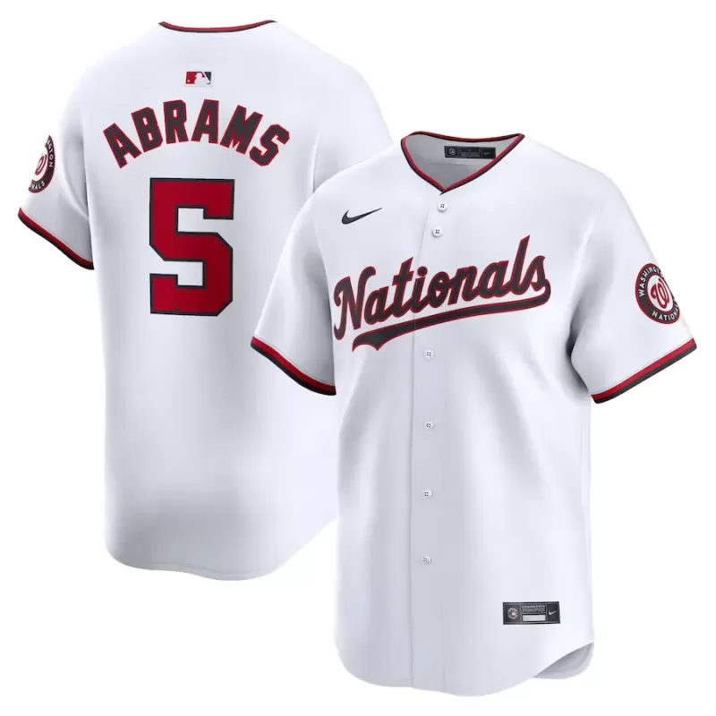 Men's Washington Nationals CJ Abrams Nike White Home Limited Player Jersey Men's Washington Nationals CJ Abrams Nike White Home Limited Player Jersey