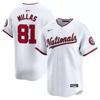 Men's Washington Nationals Drew Millas Nike White Home Limited Player Jersey Men's Washington Nationals Drew Millas Nike White Home Limited Player Jersey