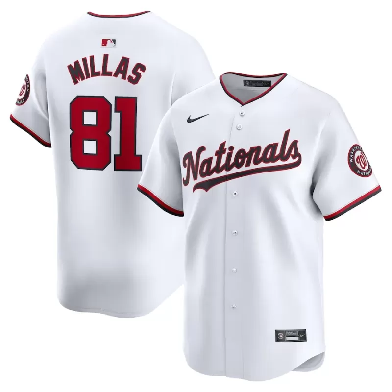 Men's Washington Nationals Drew Millas Nike White Home Limited Player Jersey Men's Washington Nationals Drew Millas Nike White Home Limited Player Jersey
