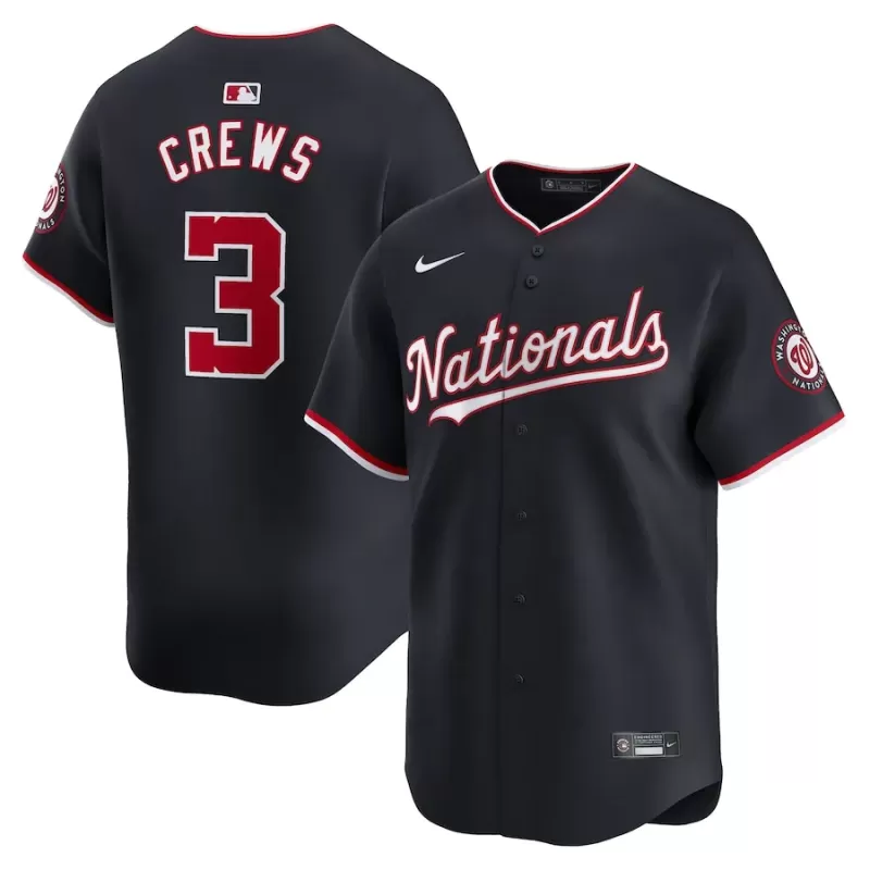 Men's Washington Nationals Dylan Crews Nike Navy Alternate Limited Player Jersey Men's Washington Nationals Dylan Crews Nike Navy Alternate Limited Player Jersey