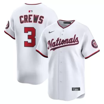 Men's Washington Nationals Dylan Crews Nike White Alternate Limited Player Jersey Men's Washington Nationals Dylan Crews Nike White Alternate Limited Player Jersey