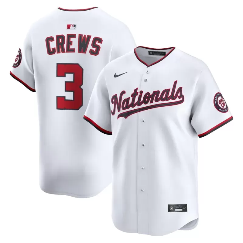 Men's Washington Nationals Dylan Crews Nike White Alternate Limited Player Jersey Men's Washington Nationals Dylan Crews Nike White Alternate Limited Player Jersey