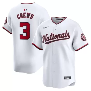 Men's Washington Nationals Dylan Crews Nike White Home Limited Player Jersey Men's Washington Nationals Dylan Crews Nike White Home Limited Player Jersey
