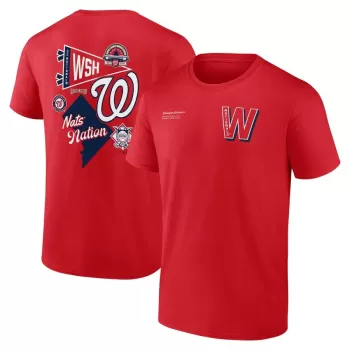 Men's Washington Nationals Fanatics Red Split Zone T-Shirt Men's Washington Nationals Fanatics Red Split Zone T-Shirt