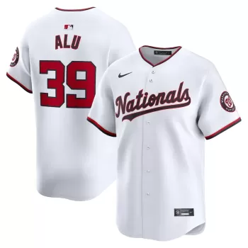 Men's Washington Nationals Jake Alu Nike White Home Limited Player Jersey Men's Washington Nationals Jake Alu Nike White Home Limited Player Jersey