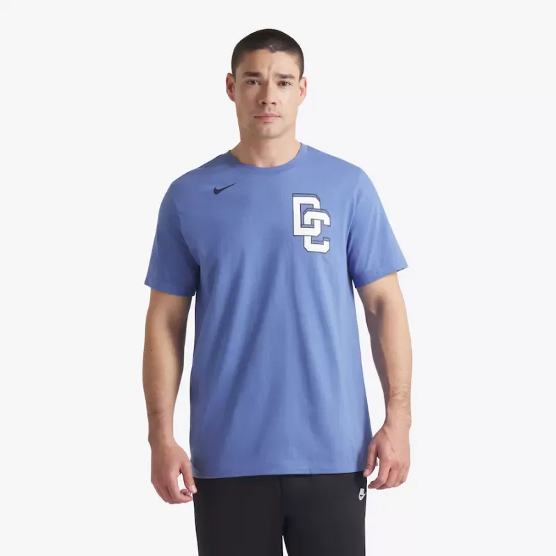Men's Washington Nationals James Wood Nike Blue 2025 City Connect Fuse Name & Number 2.0 T-Shirt