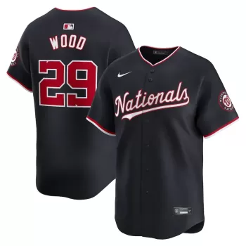 Men's Washington Nationals James Wood Nike Navy Alternate Limited Player Jersey Men's Washington Nationals James Wood Nike Navy Alternate Limited Player Jersey
