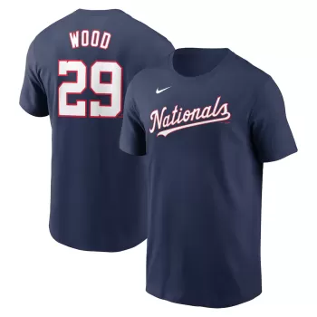 Men's Washington Nationals James Wood Nike Navy Fuse Name & Number T-Shirt Men's Washington Nationals James Wood Nike Navy Fuse Name & Number T-Shirt