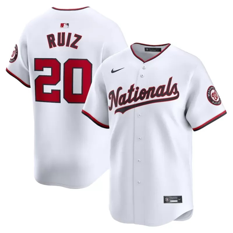 Men's Washington Nationals Keibert Ruiz Nike White Home Limited Player Jersey Men's Washington Nationals Keibert Ruiz Nike White Home Limited Player Jersey