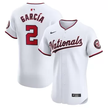 Men's Washington Nationals Luis Garcia Nike White Home Elite Player Jersey Men's Washington Nationals Luis Garcia Nike White Home Elite Player Jersey