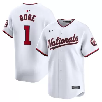 Men's Washington Nationals MacKenzie Gore Nike White Home Limited Player Jersey Men's Washington Nationals MacKenzie Gore Nike White Home Limited Player Jersey
