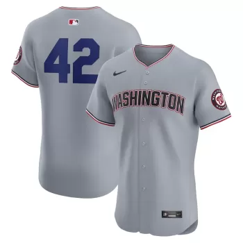 Men's Washington Nationals Nike Gray Road 2024 Jackie Robinson Day Elite Jersey Men's Washington Nationals Nike Gray Road 2024 Jackie Robinson Day Elite Jersey