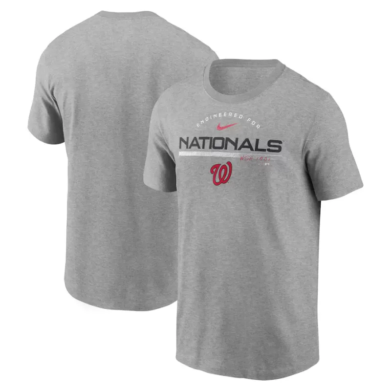 Men's Washington Nationals Nike Heather Gray Team Engineered Performance T-Shirt Men's Washington Nationals Nike Heather Gray Team Engineered Performance T-Shirt