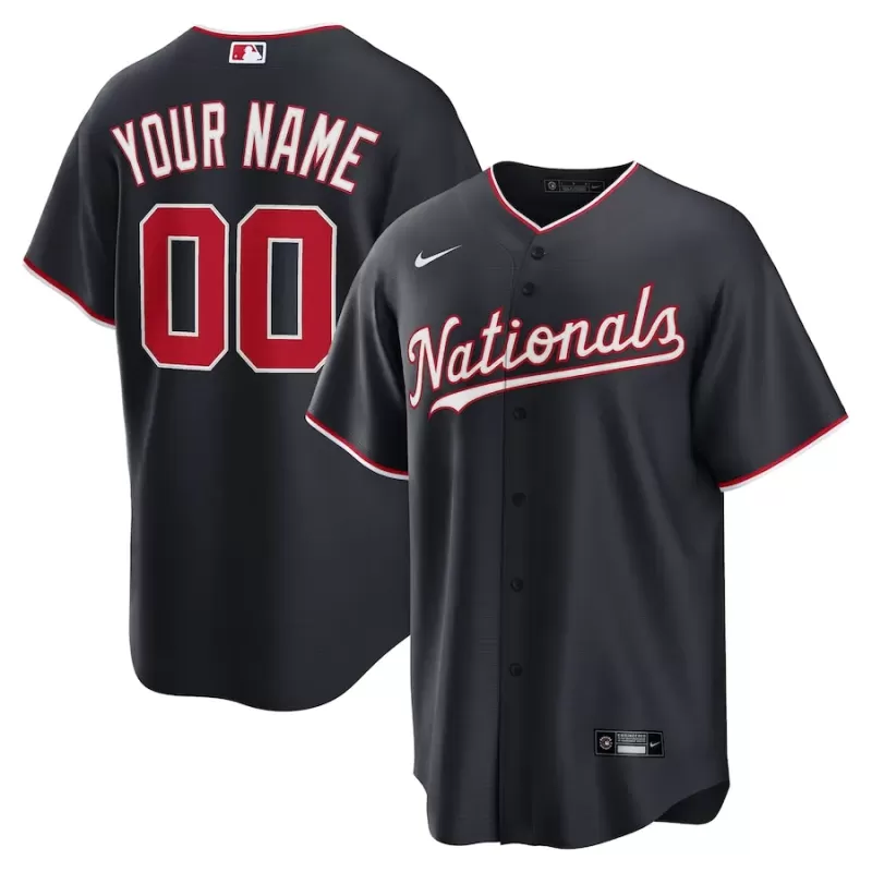 Men's Washington Nationals Nike Navy Alternate Custom Replica 2.0 Jersey Men's Washington Nationals Nike Navy Alternate Custom Replica 2.0 Jersey
