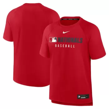 Men's Washington Nationals Nike Red Authentic Collection Pregame Raglan Performance T-Shirt Men's Washington Nationals Nike Red Authentic Collection Pregame Raglan Performance T-Shirt