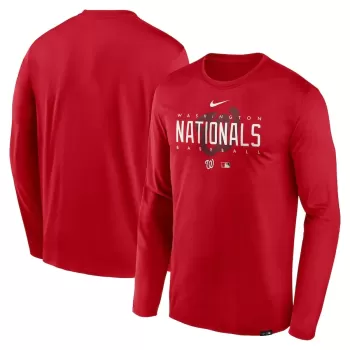 Men's Washington Nationals Nike Red Authentic Collection Team Logo Legend Performance Long Sleeve T-Shirt Men's Washington Nationals Nike Red Authentic Collection Team Logo Legend Performance Long Sleeve T-Shirt