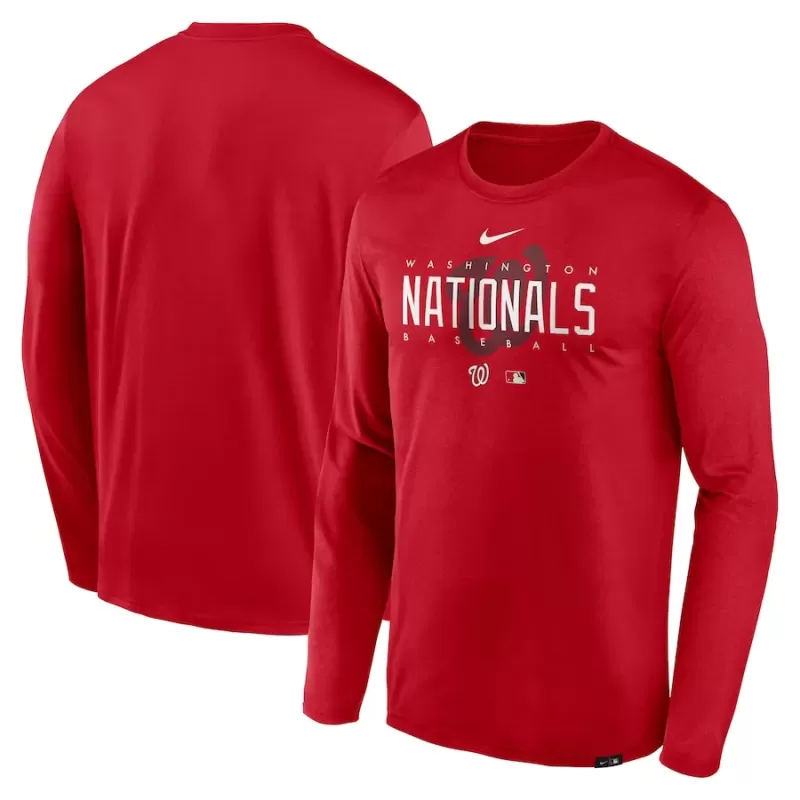 Men's Washington Nationals Nike Red Authentic Collection Team Logo Legend Performance Long Sleeve T-Shirt Men's Washington Nationals Nike Red Authentic Collection Team Logo Legend Performance Long Sleeve T-Shirt
