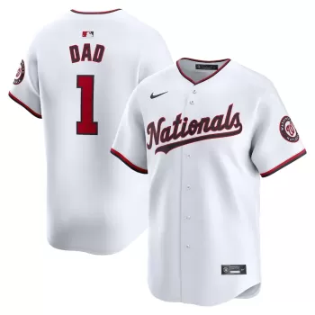 Men's Washington Nationals Nike White #1 Dad Home Limited Jersey Men's Washington Nationals Nike White #1 Dad Home Limited Jersey