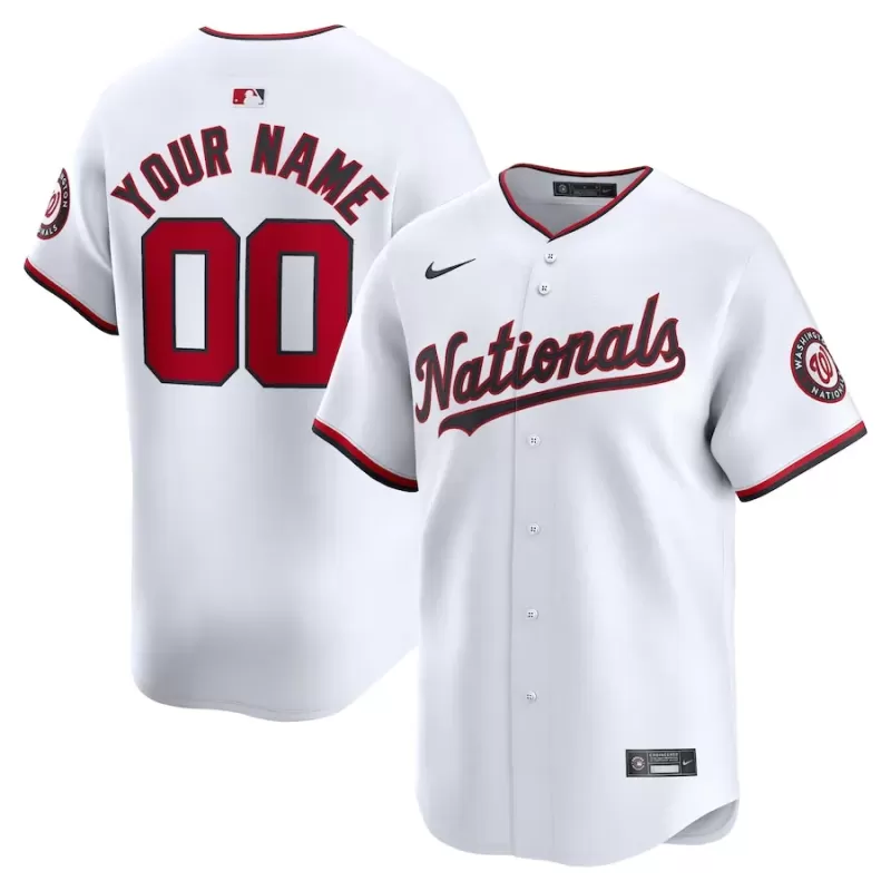 Men's Washington Nationals Nike White Home Limited Custom Jersey Men's Washington Nationals Nike White Home Limited Custom Jersey