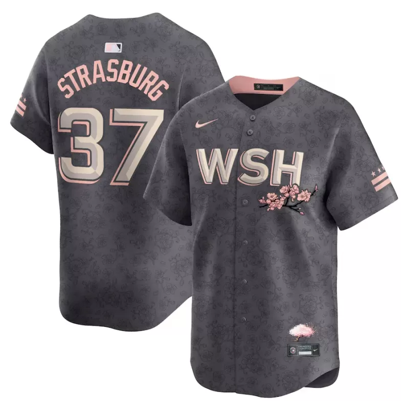 Men's Washington Nationals Stephen Strasburg Nike Charcoal City Connect Limited Player Jersey Men's Washington Nationals Stephen Strasburg Nike Charcoal City Connect Limited Player Jersey