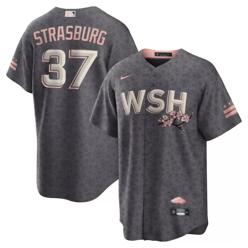 Men's Washington Nationals Stephen Strasburg Nike Charcoal City Connect Replica Player Jersey Men's Washington Nationals Stephen Strasburg Nike Charcoal City Connect Replica Player Jersey