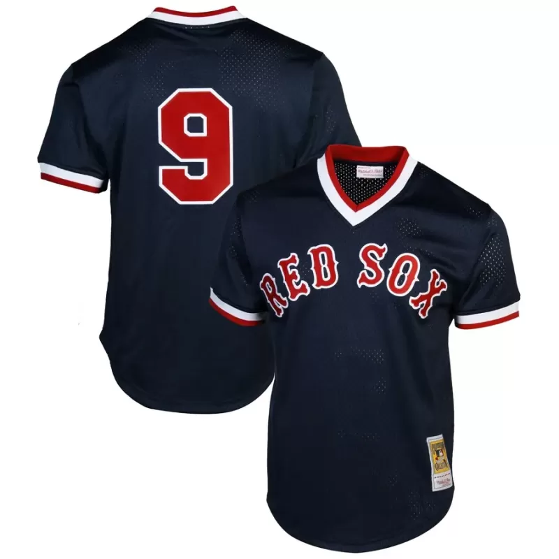 Mitchell & Ness Ted Williams Boston Red Sox 1990 Authentic Cooperstown Collection Batting Practice Jersey - Navy Blue Mitchell & Ness Ted Williams Boston Red Sox 1990 Authentic Cooperstown Collection Batting Practice Jersey - Navy Blue