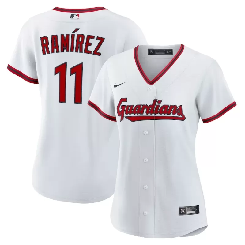 Women's Cleveland Guardians Jose Ramirez Nike White Home Replica 2.0 Player Jersey Women's Cleveland Guardians Jose Ramirez Nike White Home Replica 2.0 Player Jersey