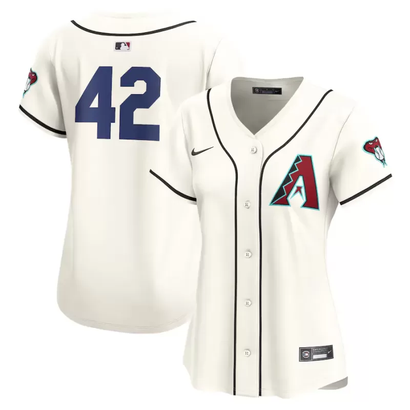 Women's Arizona Diamondbacks Nike White 2024 Jackie Robinson Day Home Limited Jersey Women's Arizona Diamondbacks Nike White 2024 Jackie Robinson Day Home Limited Jersey